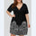 Vestido com estampa plus size Decote em V