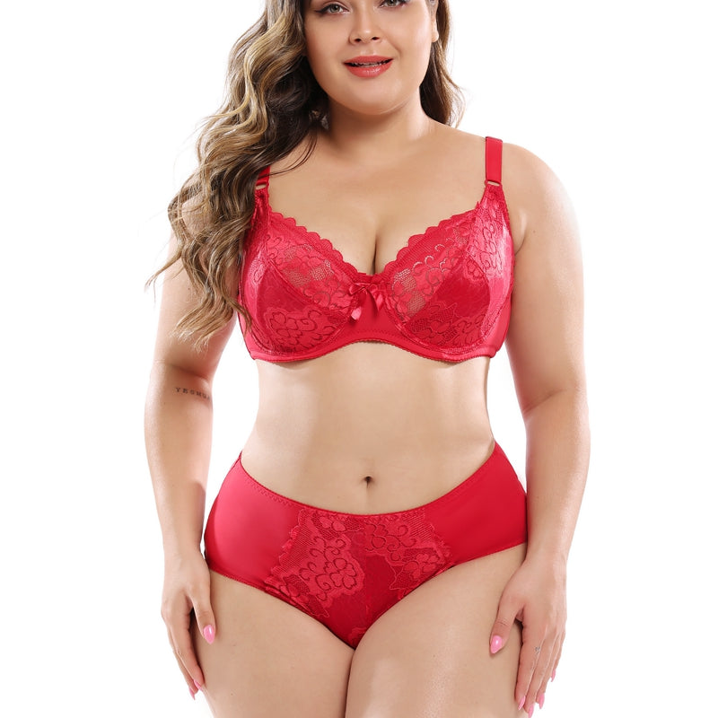 Conjunto de sutiã plus size em renda