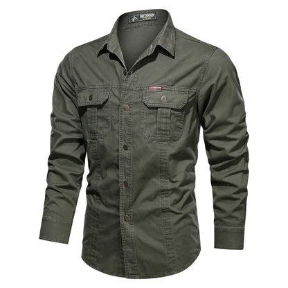 Camisa Broadcloth Militar over size