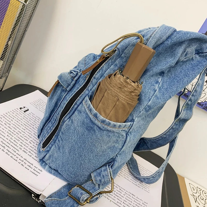 Mochila jeans lavada