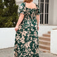 Vestido Floral Plus Size Decote quadrado