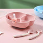 Conjunto de silicone para bebê com prato de treinamento  6 pçs