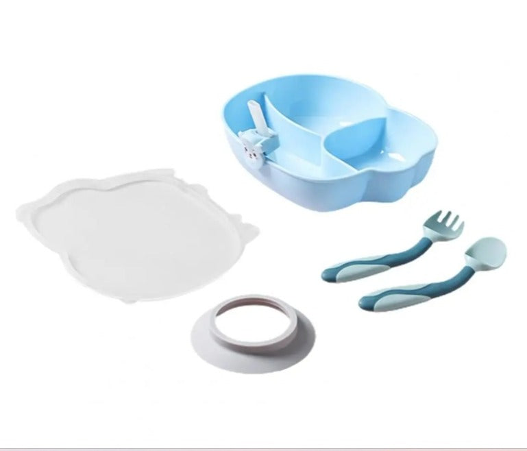 Conjunto de silicone para bebê com prato de treinamento  6 pçs