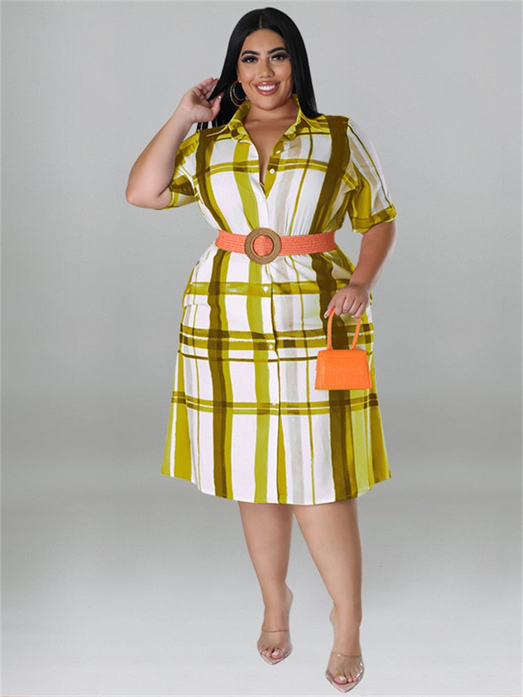 Vestido Plus Size com cinto